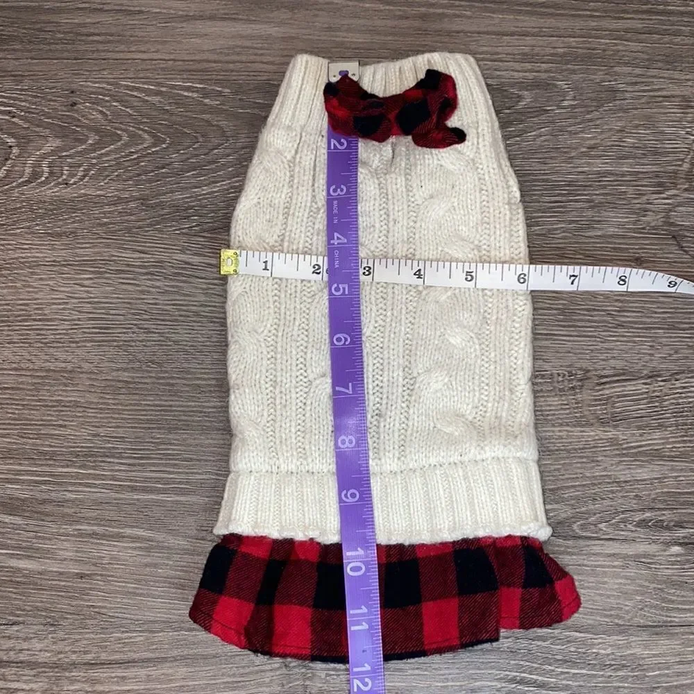 Buffalo Check Knit Fisherman Sweater Dress